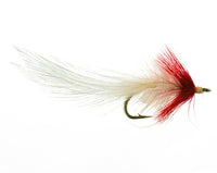 Sea Ducer White and Red, Fly Fishing Flies, Saltwater. Discount flies at theflystop.com. High Resolution.