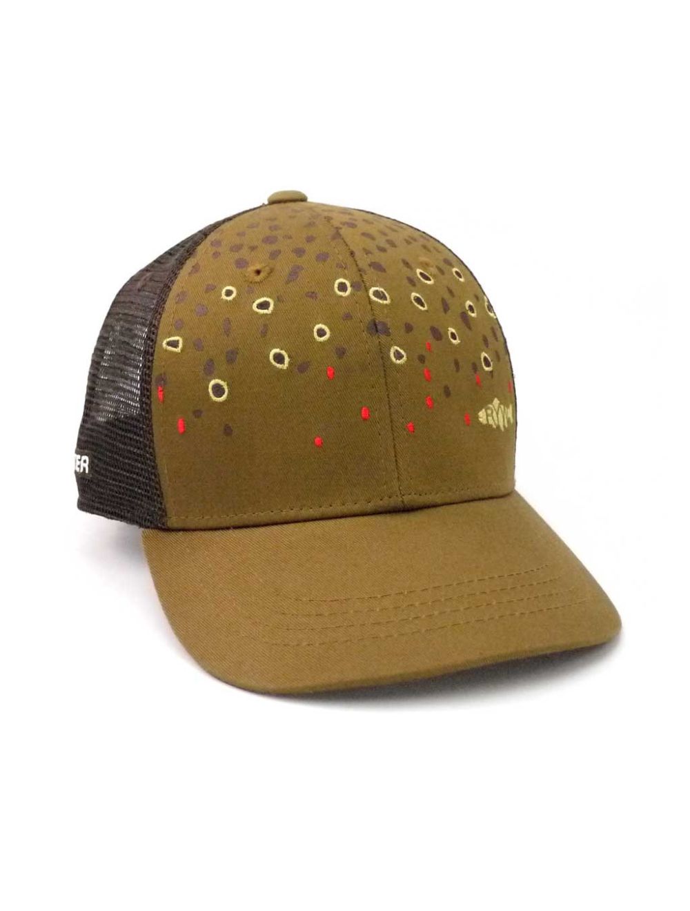 RepYourWater Brown Trout Skin Mesh Adjustable Flat Snap-back Hat for sale online 