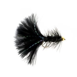 1 Dozen Barbless Bead Head Black Woolly Bugger Fishing Flies 