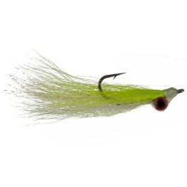 x 6 Clouser Minnow Chartreuse White Fly Fishing Flies Redfish, Trout, Bass 